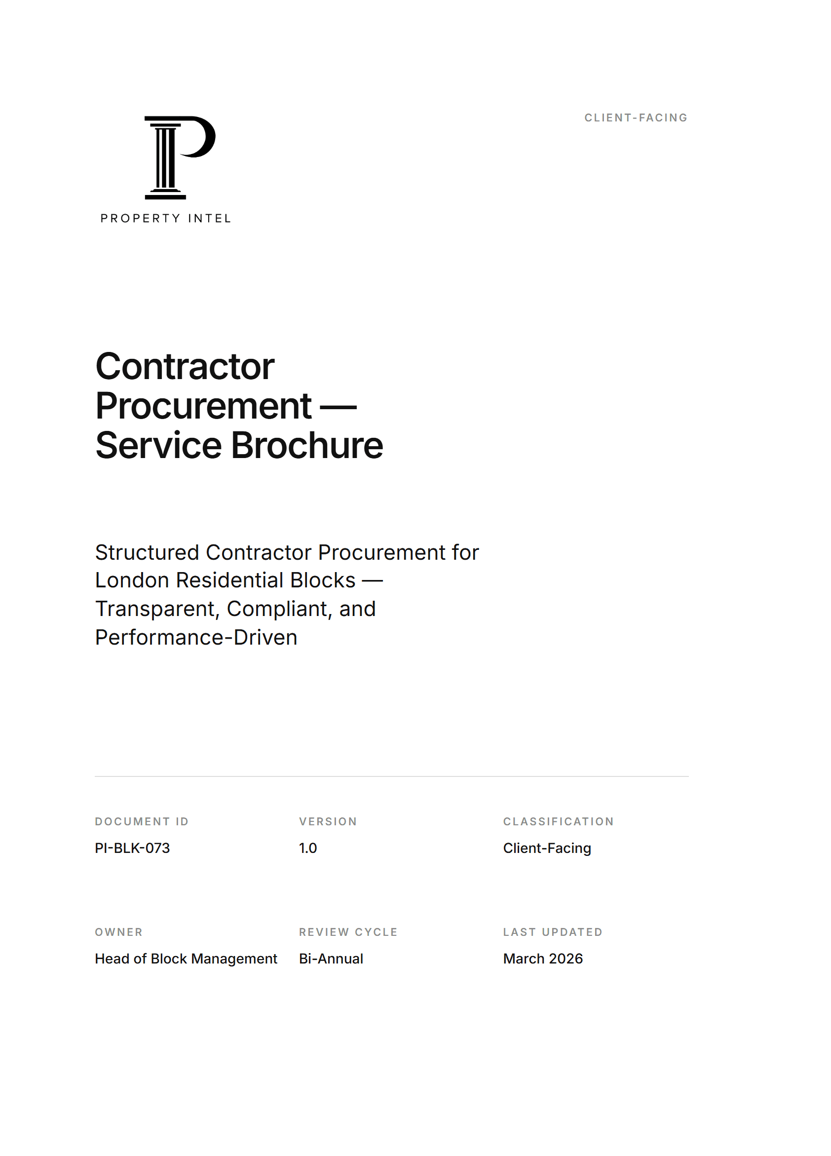 Cover preview for the Contractor Procurement brochure.