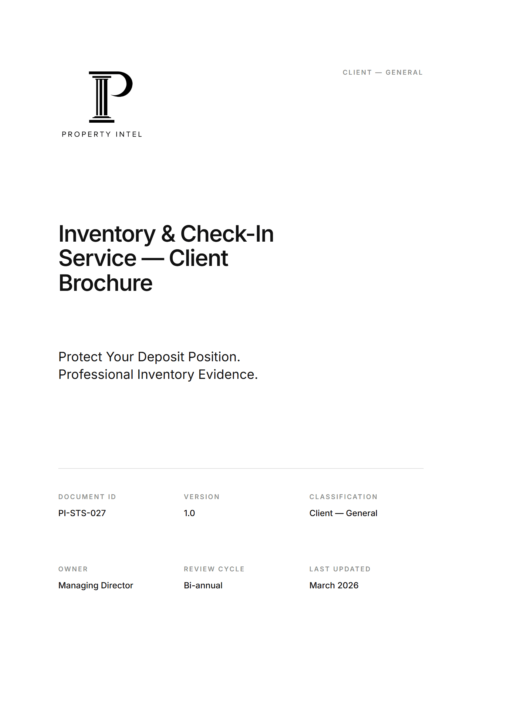 Cover preview for the Inventory and Check-In brochure.