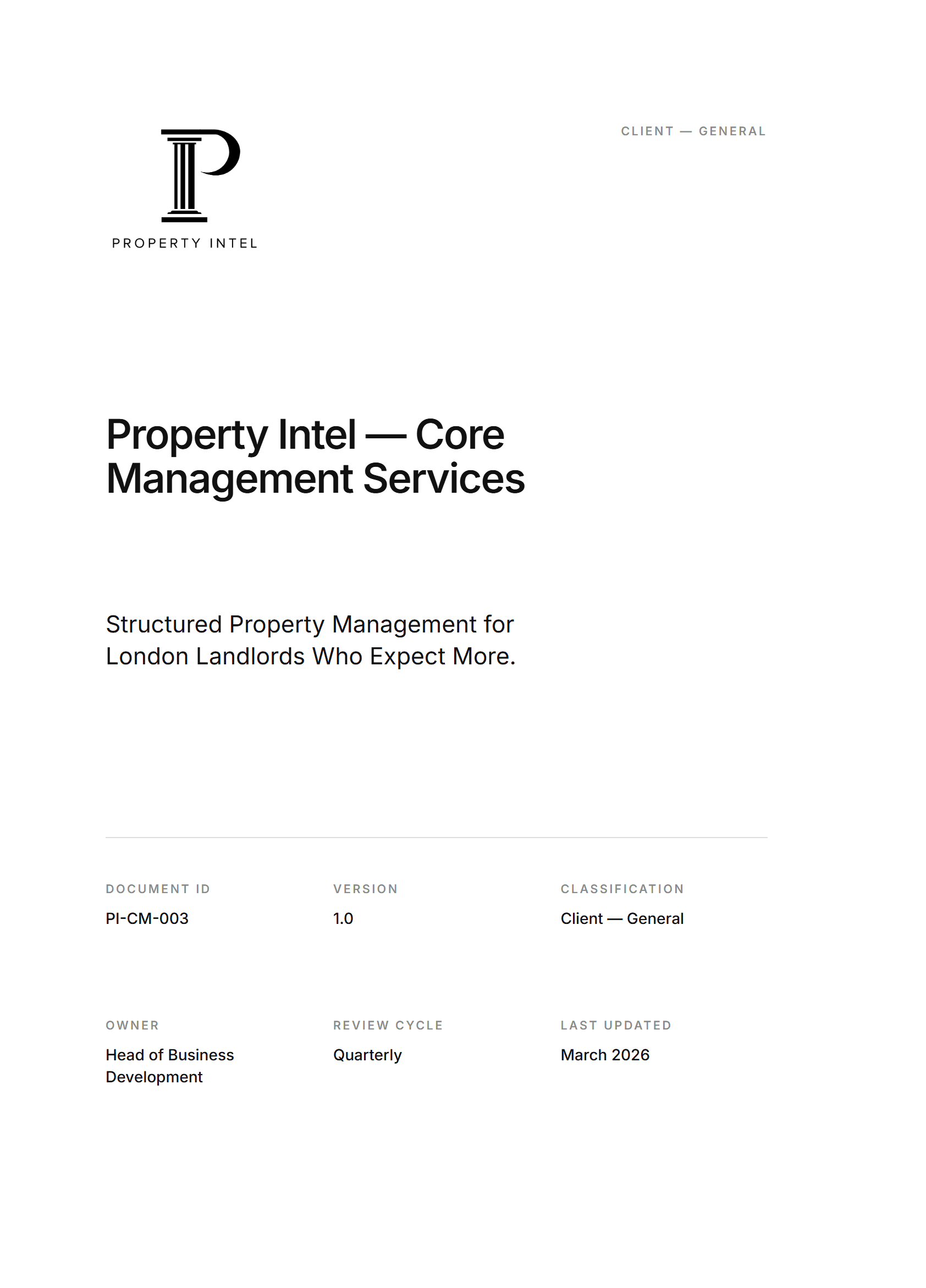 Cover preview for the Core Management Services guide.