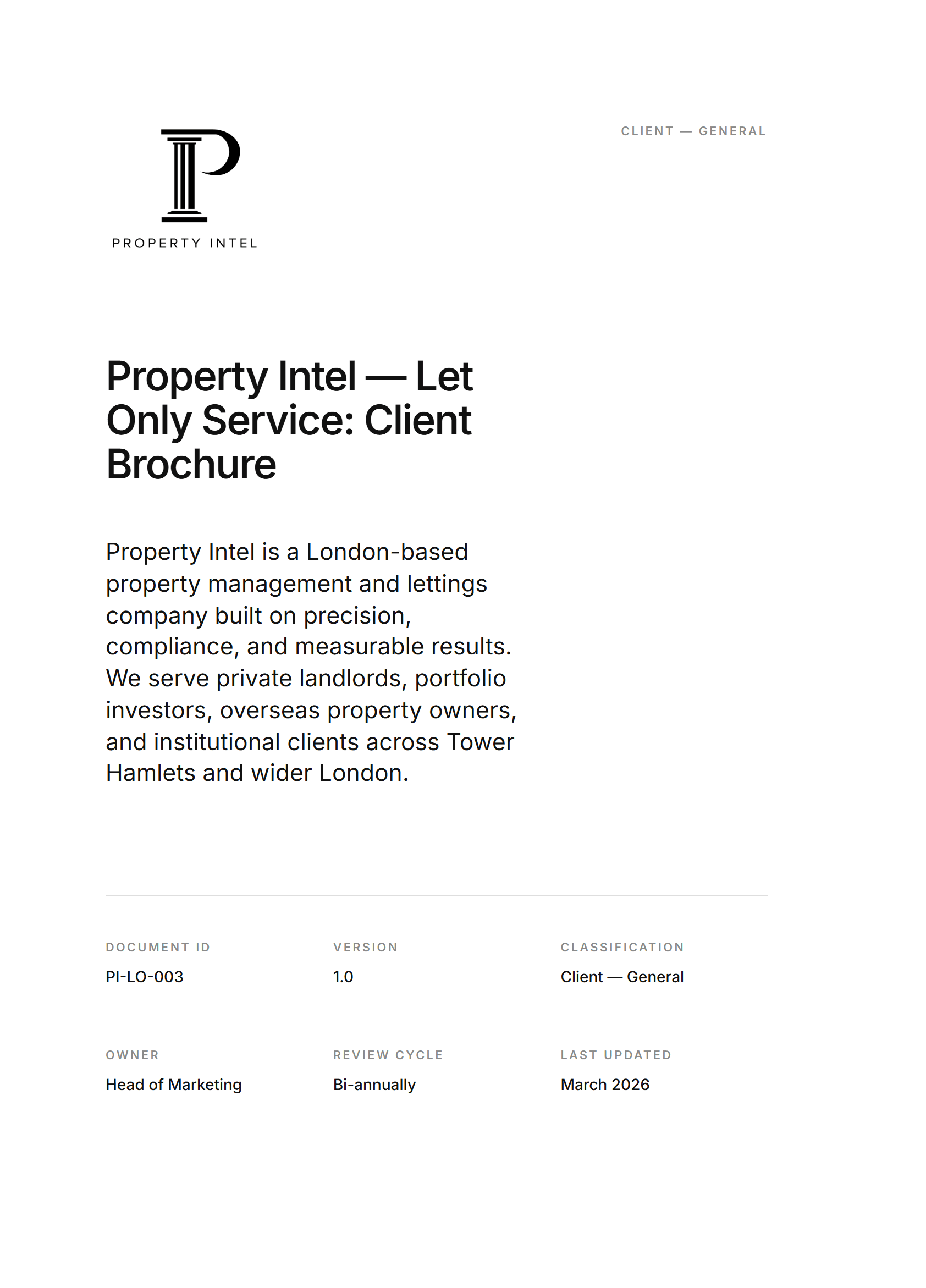 Cover preview for the Let Only brochure.